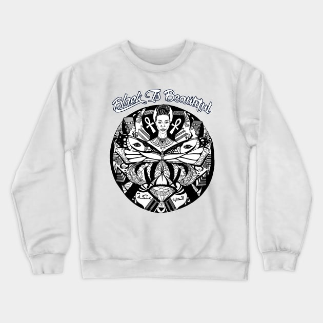 Black Butterfly Goddess Black Is Beautiful Crewneck Sweatshirt by kenallouis